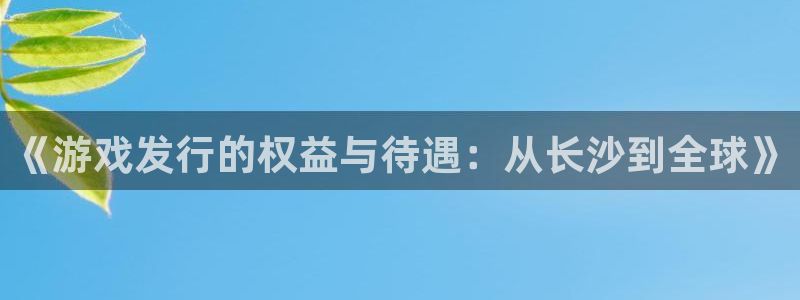 亿万28子图片：《游戏发行的权益与待遇：从长沙到全球》